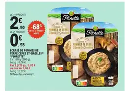 E.Leclerc Express FLORETTE Écrasé de pommes de terre cèpes et girolles offre