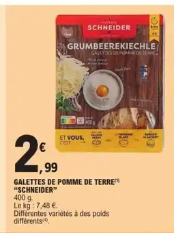 E.Leclerc Express SCHNEIDER Galettes de pomm de terre offre