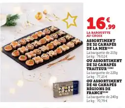 U Express Assortiment de 32 canapés de la mer offre
