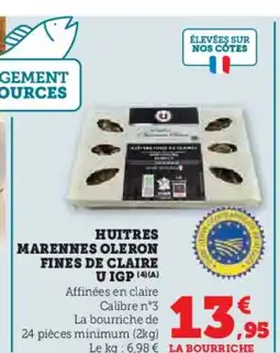 U Express Huitres marennes oleron fines de claire u igp offre