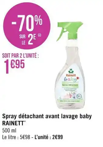 Géant Casino Rainett spray détachant avant lavage baby * offre
