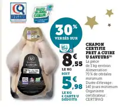 U Express Chapon certifie pret a cuire u saveurs offre