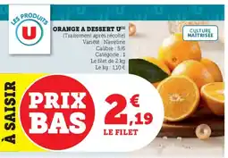 U Express Orange a dessert u offre