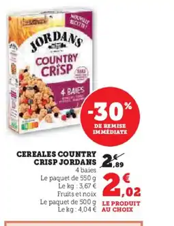 U Express JORDANS Cereales country crisp offre