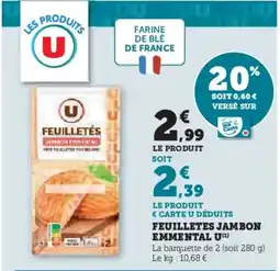 U Express Feuilletes jambon emmental u offre