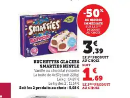 U Express Buchettes glacees au choix smarties nestle offre