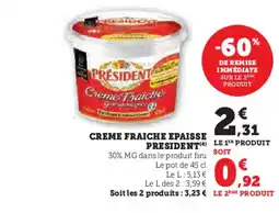 U Express PRESIDENT Creme fraiche epaisse offre