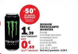 U Express MONSTER Boisson énergisante offre
