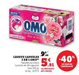 Hyper U OMO Lessive capsules 3 en 1 offre