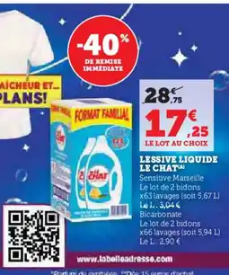 Hyper U LE CHAT Lessive liquide offre