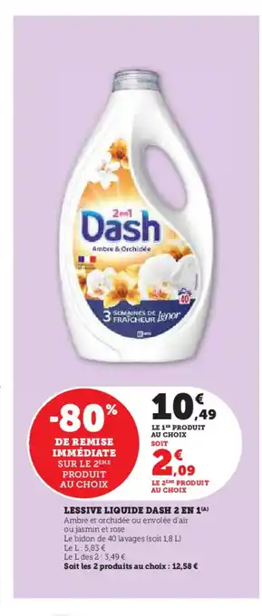 Lessive liquide dash 2 en 1