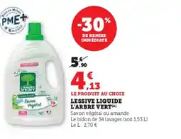 Hyper U L'ARBRE VERT Lessive liquide offre