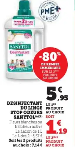 Hyper U SANYTOL Desinfectant du linge stop odeurs offre