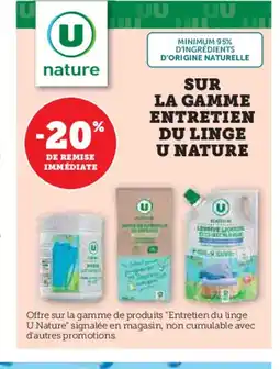 Hyper U Sur la gamme entretien du linge u nature offre