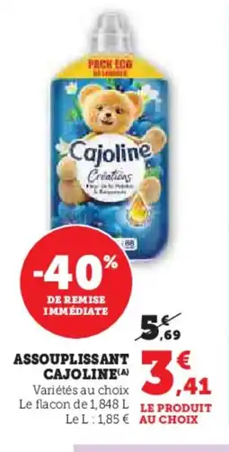 Hyper U CAJOLINE Assouplissant offre
