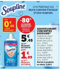 Hyper U SOUPLINE Assouplissant concentre offre