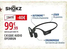 Intersport SHOKZ Casque audio openrun offre