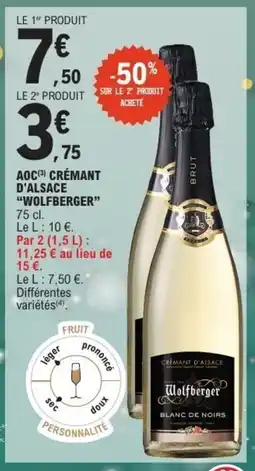 E.Leclerc WOLFBERGER Aoc crémant d'alsace offre