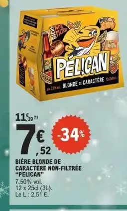 E.Leclerc PELICAN Bière blonde de caractère non-filtrée offre