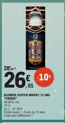E.Leclerc CHIVAS Blended scotch whisky 12 ans offre