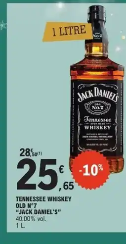 E.Leclerc JACK DANIEL'S Tennessee whiskey old n°7 offre