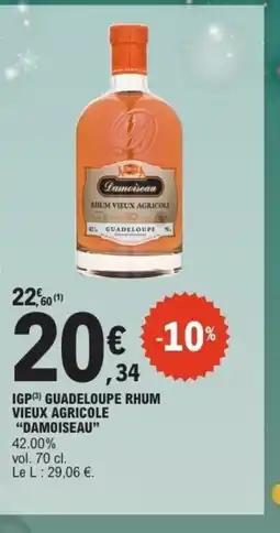 E.Leclerc DAMOISEAU Igp guadeloupe rhum vieux agricole offre