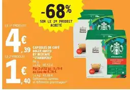 E.Leclerc STARBUCKS Capsules de café dolce gusto by nescafé offre
