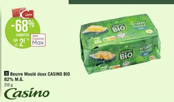 Géant Casino Casino beurre moulé doux bio 82% m.g. offre