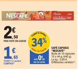 E.Leclerc NESCAFÉ Café capsule offre