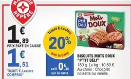 E.Leclerc P'TIT DÉLI Biscuits mots doux offre