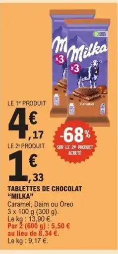 E.Leclerc MILKA Tablettes de chocolat offre