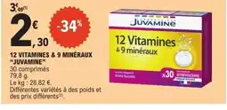 E.Leclerc JUVAMINE 12 vitamines & 9 minéraux offre