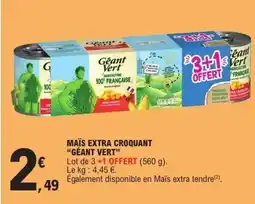 E.Leclerc GEANT VERT Maïs extra croquant offre