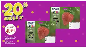 Géant Casino Epson pack cartouche noir + couleur fraise offre