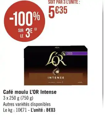 Géant Casino L’or café moulu intense offre