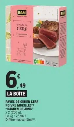 E.Leclerc DAMIEN DE JONG Pavés de gibier cerf poivre morilles offre