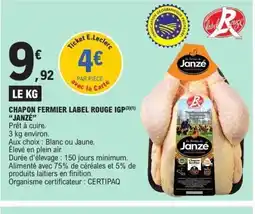 E.Leclerc JANZÉ Chapon fermier label rouge igp offre
