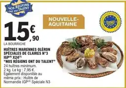 E.Leclerc Huîtres marennes oléron spéciales de claires n°3 igp offre