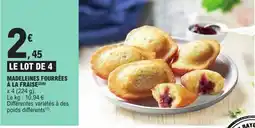 E.Leclerc Madeleines fourrées à la fraise offre