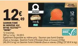 E.Leclerc MOWI Saumon fumé de norvège asc offre festive offre