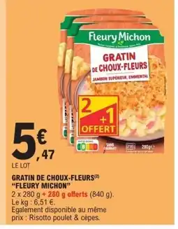 E.Leclerc FLEURY MICHON Gratin de choux-fleurs offre