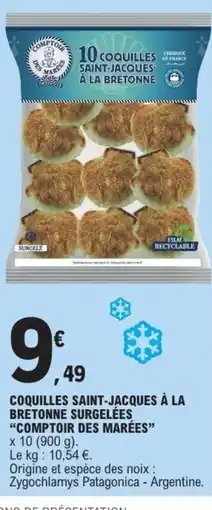 E.Leclerc COMPTOIR DES MARÉES Coquilles saint-jacques à la bretonne surgelées offre