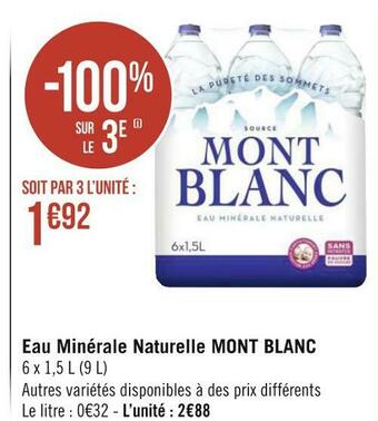 Géant Casino Mont blanc eau minérale naturelle offre