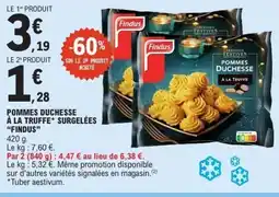 E.Leclerc FINDUS Pommes duchesse à la truffe surgelées offre