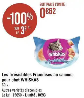 Whiskas les irrésistibles friandises au saumon pour chat