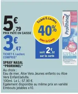 E.Leclerc PRORHINEL Spray nasal offre