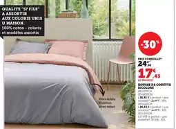 Super U Housse de couette bicolore offre