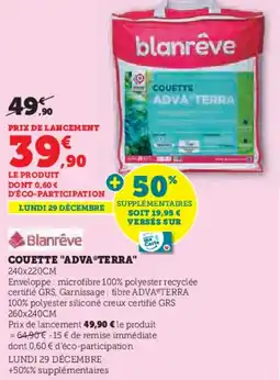 Super U Couette advaⓡterra offre