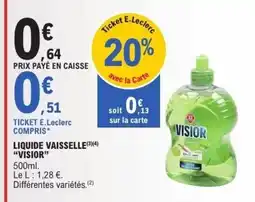 E.Leclerc VISIOR Liquide vaisselle offre