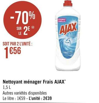 Géant Casino Ajax nettoyant ménager frais* offre